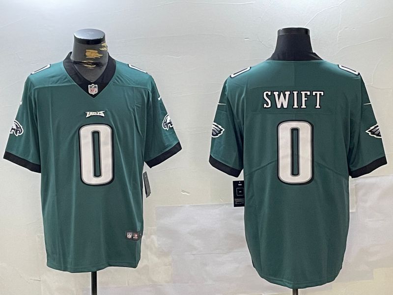 Men Philadelphia Eagles 0 Swift Green 2024 Nike Vapor Limited NFL Jersey style 1